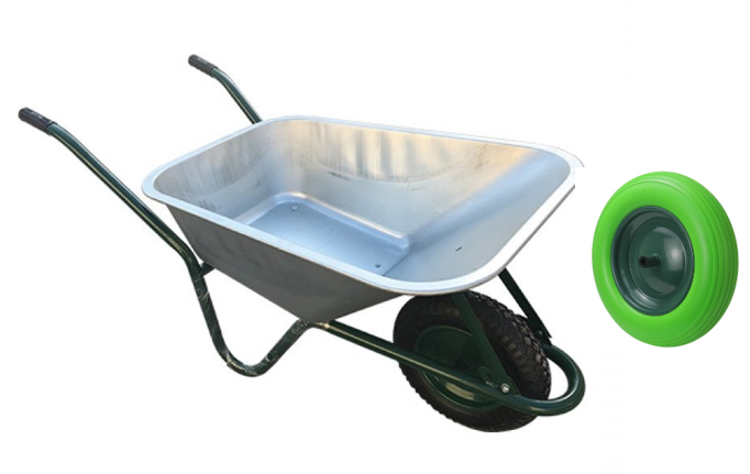 Roaba MLD Verde Cuva Zn, Roata Plina Verde 3.5-8, Janta Metalica V[l] 90-Sok