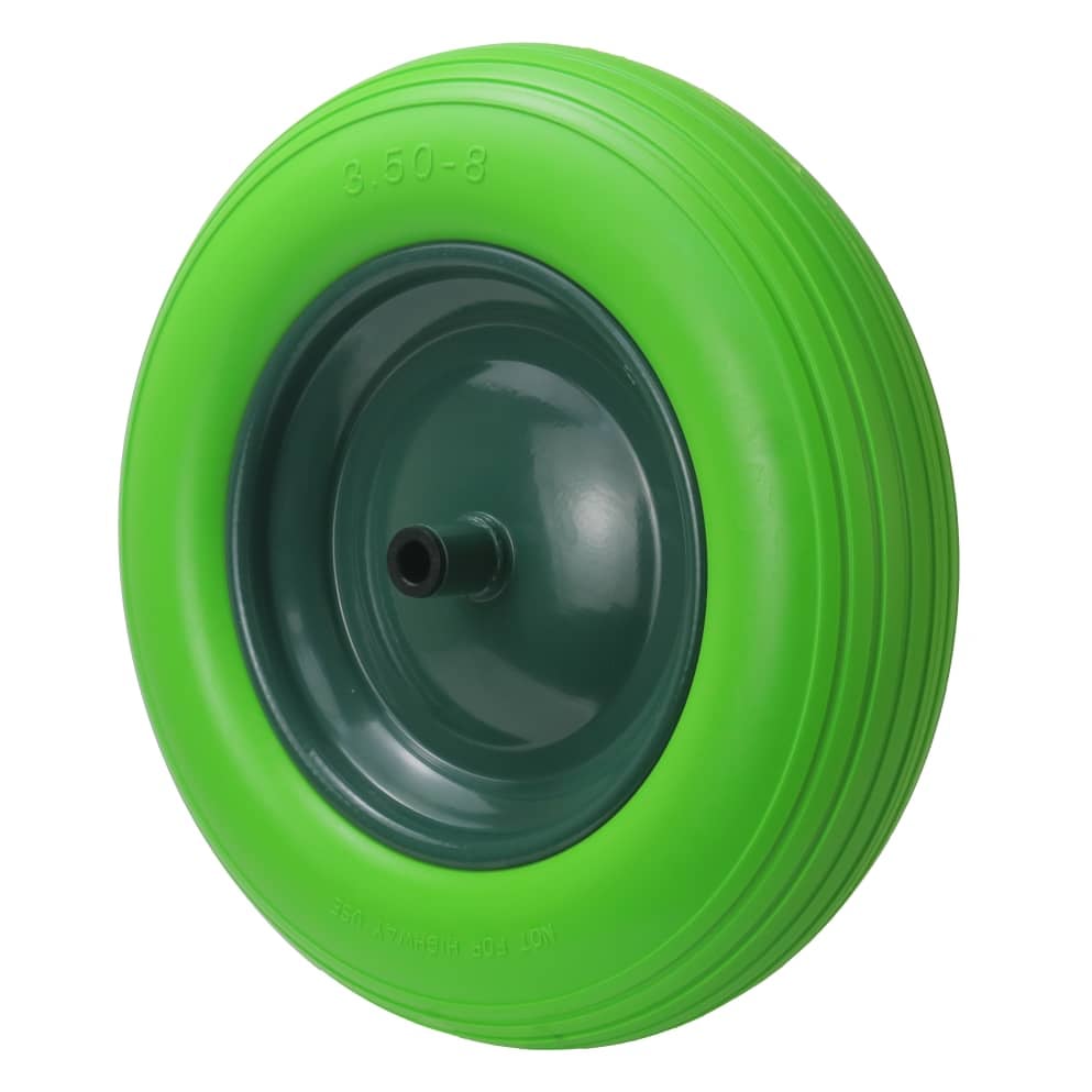 Roata Spuma MD,FI 14 mm, 3.5-8 compatibil roaba LIMEX , Janta Metalica Verde