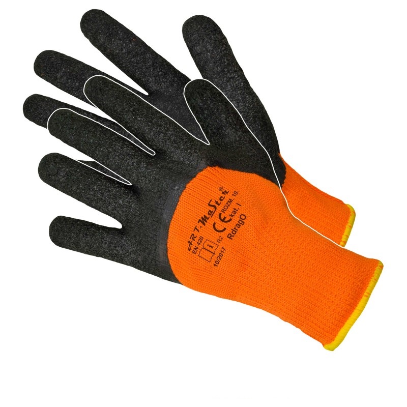 Manusi de Iarna Latex Tricotate Orange 10″ Pl