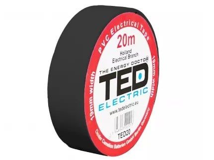 Banda Izolatoare PVC /20m x 19 mm-TED-neagra- soky